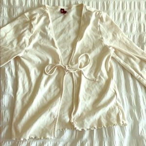 H&M Cream Tie Cardigan